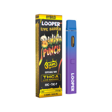 Looper Live Badder Delta THCA + HHC + THC-P Disposable Device 3G - Display of 5