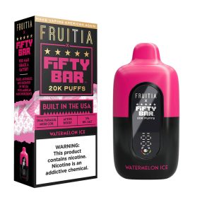 Fruitia x Fifty Bar 18ML 20K Puffs Nicotine Disposable Device With Always Active Boost & Adjustable Airflow - Display of 5 - TEXAS COMPLIANT