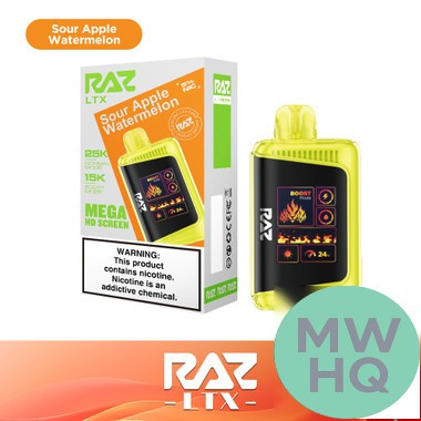 RAZ LTX 25K Puffs 16ML Disposable Device With Adjustable Airflow System & Mega HD Screen - Display of 5