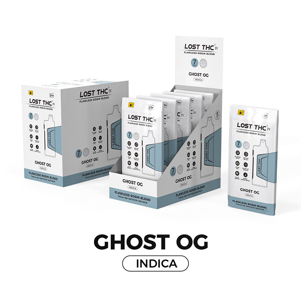 LOST THC IV THCA + D8 + D9THCP + D8THCP Flawless Rosin Blend Disposable Device 7G - Display of 5 (MSRP $34.99 Each)