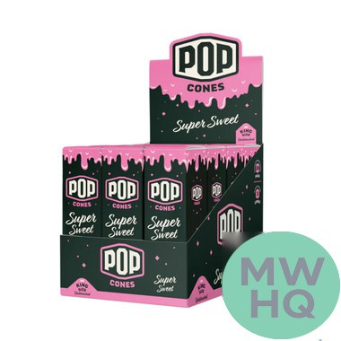 Pop Cones Unbleached King Size Cones - Pack of 3 - Display of 24 Packs