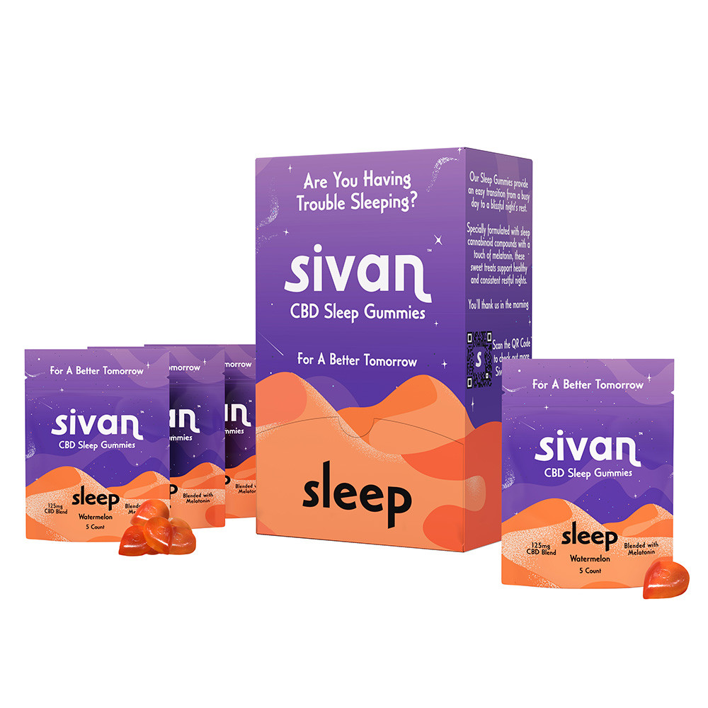 Sivan CBD Gummies - 5ct Pack - Display of 10 Packs (MSRP $9.99 Each)