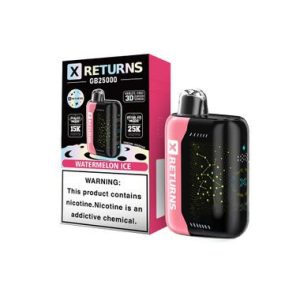 X Returns GB25000 Puffs 18ML Disposable Device With 3D Curved Screen - Display of 5 - TEXAS COMPLIANT