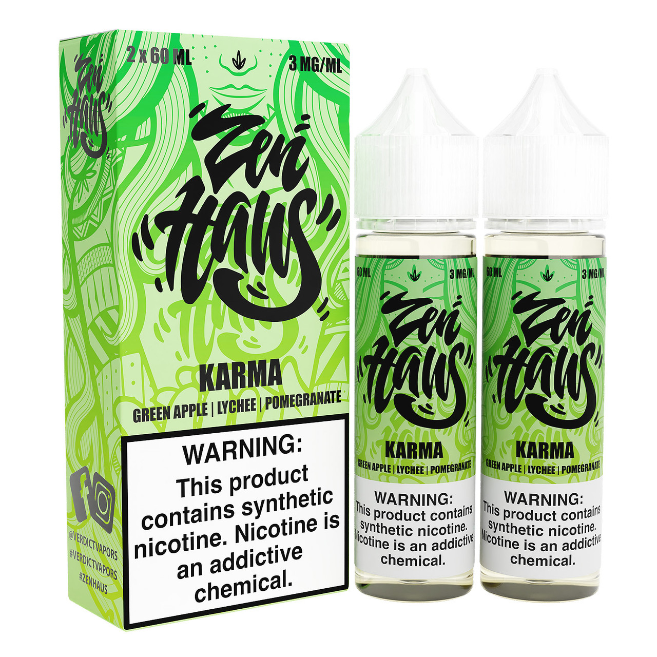 Zen Haus Synthetic Nicotine E-Liquid 120ML (2 x 60ML)