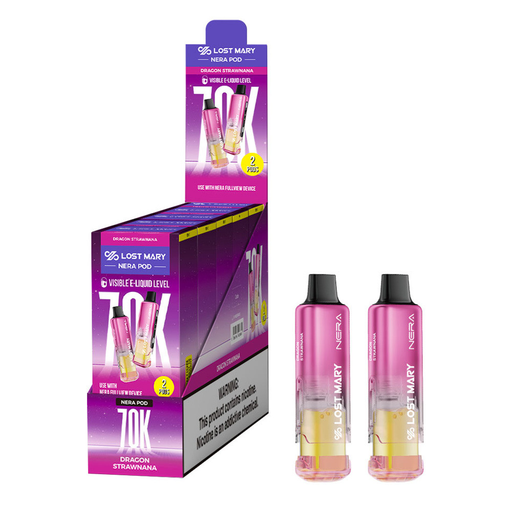LOST MARY NERA 70K Puffs 24ML Disposable Pod Device - Display of 5 - TEXAS COMPLIANT (MSRP $16.99 Each)