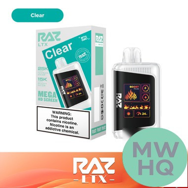 RAZ LTX 25K Puffs 16ML Disposable Device With Adjustable Airflow System & Mega HD Screen - Display of 5