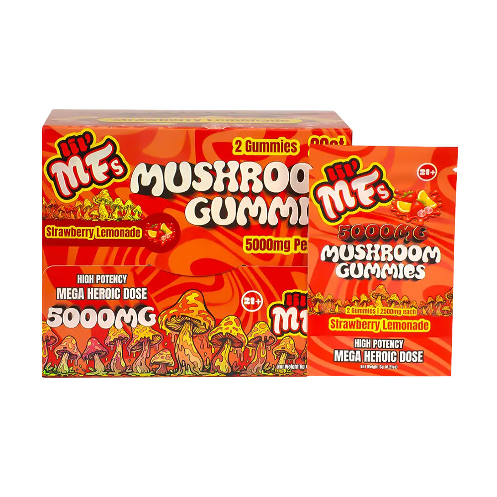 LIL' MFs Mega Heroic Dose Mushroom Gummies 5000MG - 2ct Pack - Display of 20 Packs (MSRP $19.99 Each)