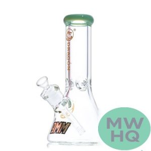 Dragon Glass Straight Tube Bong Water Pipe Beaker Base With Diffused Downstem & Ice Catcher - 840 Grams - 10 Inches - Assorted Colors [DGE-474] (MSRP $35.00)