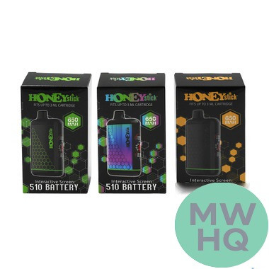 HoneyStick 650mAh Concealer 510 Cartridge Device Battery With Interactive Screen - Display of 10