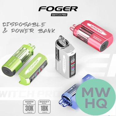 Foger Switch Pro Kit 30K Puffs 19ML Disposable Device & Power Bank - Display of 5