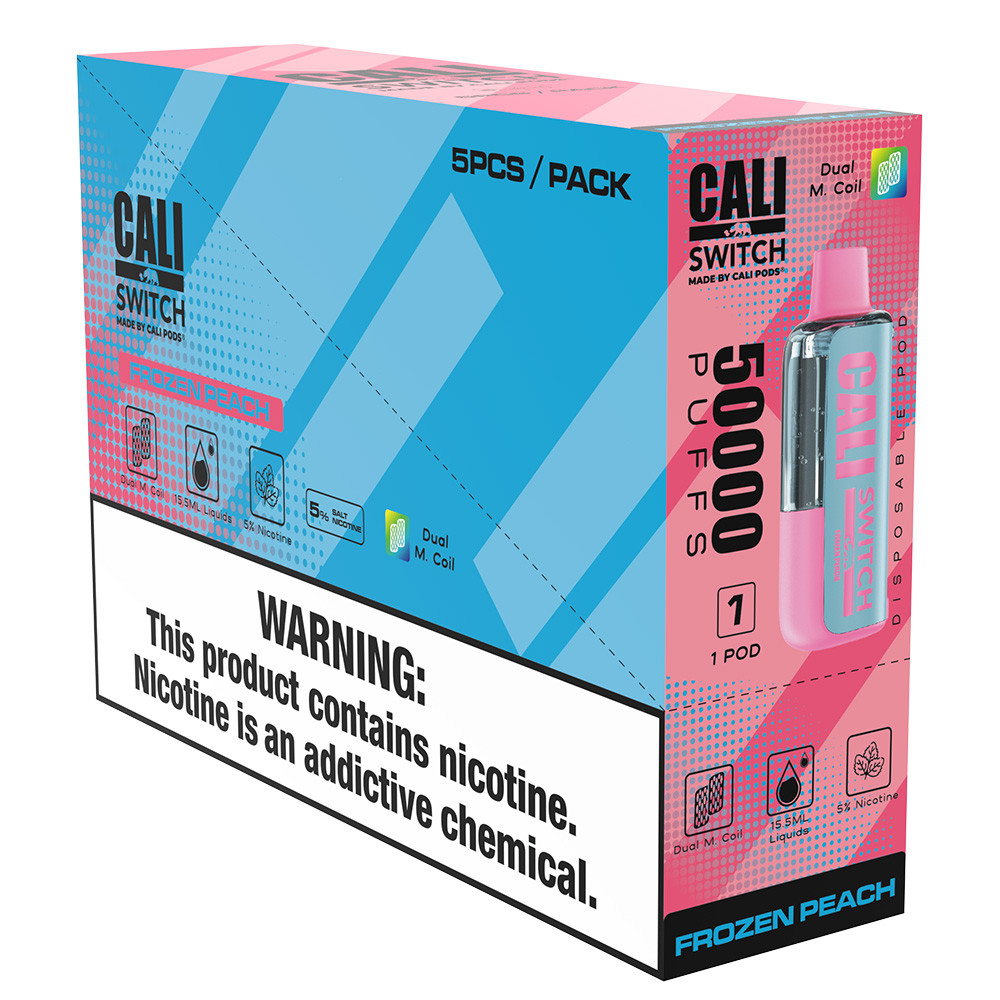 Cali Switch 50K Puffs 15.5ML Disposable Pod Made By Cali Pods - Display of 5 (MSRP $14.99 Each)