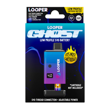 Looper Ghost Low Profile Cartridge 510 Thread Adjustable Power Battery - Display of 10