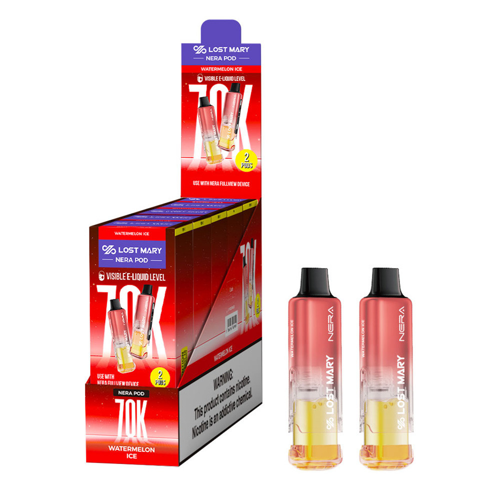 LOST MARY NERA 70K Puffs 24ML Disposable Pod Device - Display of 5 - TEXAS COMPLIANT (MSRP $16.99 Each)