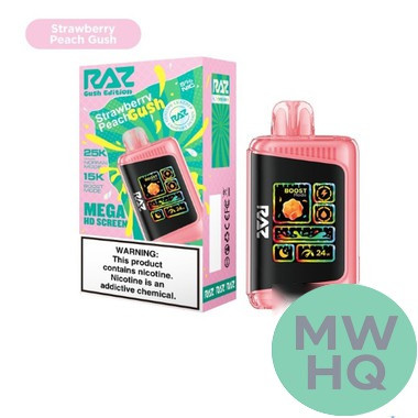 RAZ LTX 25K Puffs 16ML Disposable Device With Adjustable Airflow System & Mega HD Screen - Display of 5