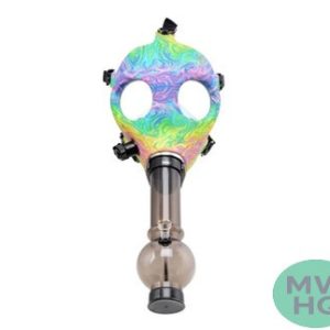 Honey Puff Silicone Full Face Adjustable Gas Mask With Acrylic Pipe Set - Assorted Colors [P1036]