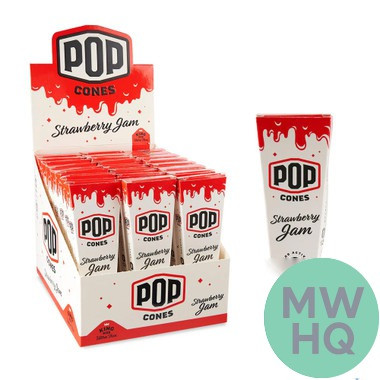 Pop Cones Ultra Thin King Size Cones - Pack of 3 - Display of 24 Packs