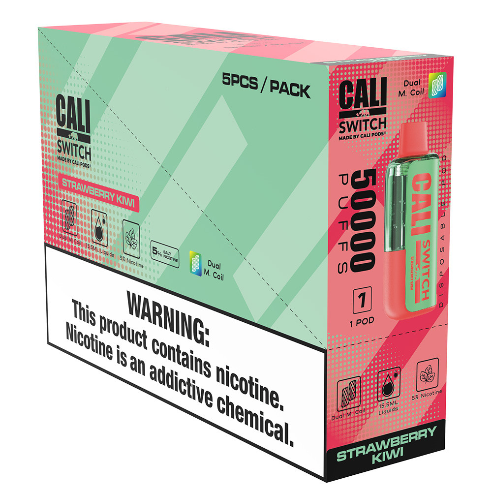 Cali Switch 50K Puffs 15.5ML Disposable Pod Made By Cali Pods - Display of 5 (MSRP $14.99 Each)