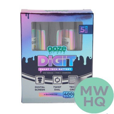 Ooze Digit Smart Tech Battery 400mAh 510 Device Pen With Digital Screen & Twist Dial - Display of 5