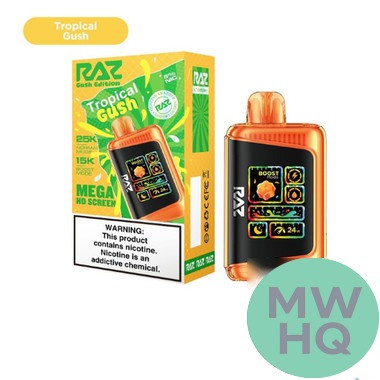 RAZ LTX 25K Puffs 16ML Disposable Device With Adjustable Airflow System & Mega HD Screen - Display of 5