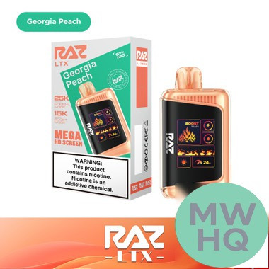 RAZ LTX 25K Puffs 16ML Disposable Device With Adjustable Airflow System & Mega HD Screen - Display of 5