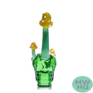 Dragon Glass Toadstool Mushroom Skull Compact Water Pipe - 152 Grams - 6.5 Inches - Assorted Colors [DGE-471] (MSRP $30.00)