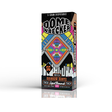 Dome Wrecker Powered By HiXotic Delta THCA + Liquid Diamonds + THCP CDT Disposable Vape 5G - Display of 5