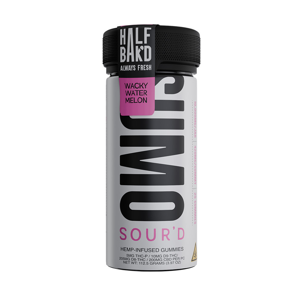 Half Bak'd Sumo Sour'd Collection THC-P + D9-THC + D8-THC + CBD Hemp Infused Gummies 10000MG - 25ct Jar (MSRP $32.00)
