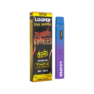 Looper Live Badder Delta THCA + HHC + THC-P Disposable Device 3G - Display of 5