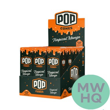 Pop Cones Unbleached King Size Cones - Pack of 3 - Display of 24 Packs
