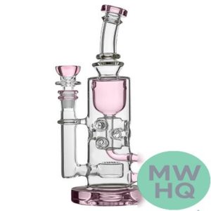 Calibear Fab Klein Recycler Glass Water Pipe Dab Rig With Seed of Life Perc - 460 Grams - 9.5 Inches [GB17-W/O Maria Cap]