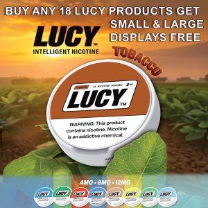 Lucy Slim Format Intelligent Nicotine Pouches - 15 Pouches Per Can - Pack of 5 Cans