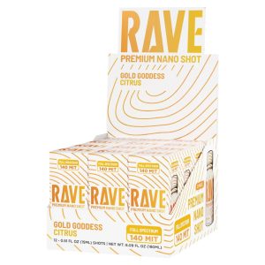 Rave Kratom Full Spectrum 140 MIT Premium Nano Shot 15ML - Display of 12 (MSRP $15.99 Each)
