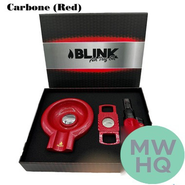 Blink Ash Tray Premium Set With Torch, Ashtray & Cigar Cutter