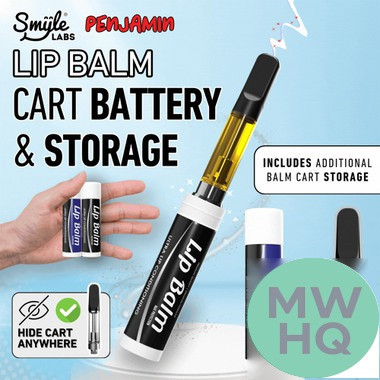 Smyle Penjamin Discreet Lip Balm 400mAh VV 510 Cartridge Preheat Mod Battery + Hidden Storage