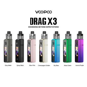 VooPoo Drag X3 18650/21700 Pod System Starter Kit With 5ML Refillable PnP X Cartridge Pod (MSRP $49.99)
