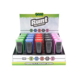 Ooze Runt 400mAh 510 Thread Cartridge Mini Battery - Assorted Colors - Display of 20 (MSRP $14.99 Each)