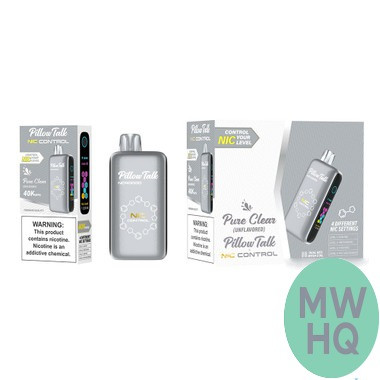 Pillow Talk Nic Control NC40000 Puffs 20ML Disposable Device With Touch To Adjust Nic Level & LED Screen - Display of 5 - TEXAS COMPLIANT