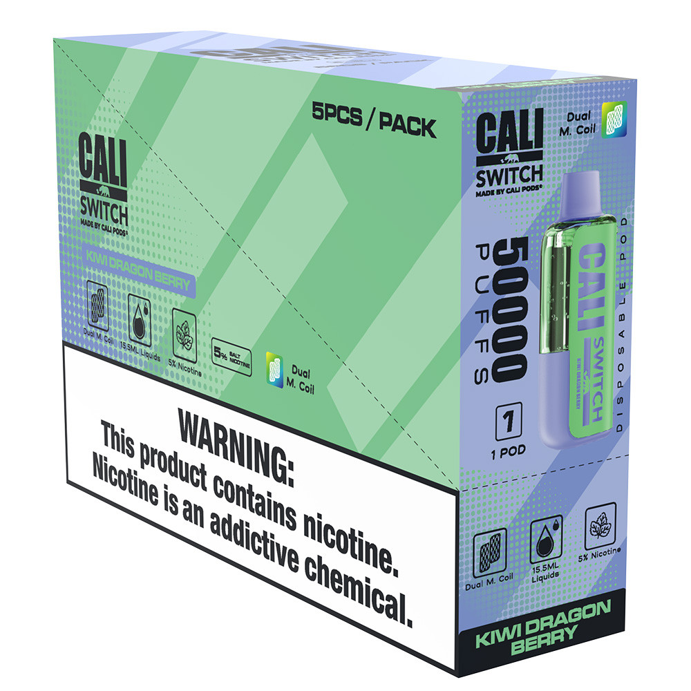 Cali Switch 50K Puffs 15.5ML Disposable Pod Made By Cali Pods - Display of 5 (MSRP $14.99 Each)