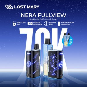 LOST MARY NERA Fullview Kit 70K Puffs 24ML Disposable Device - Display of 5 - TEXAS COMPLIANT (MSRP $24.99 Each)