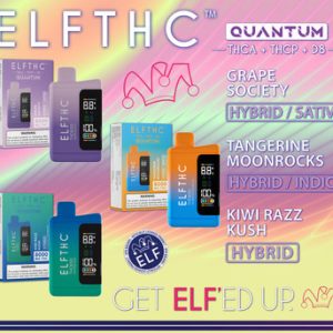 ELFTHC QUANTUM Delta 8 + THCA + THCP Rechargeable Disposable With Digital Screen 8G - Display of 5