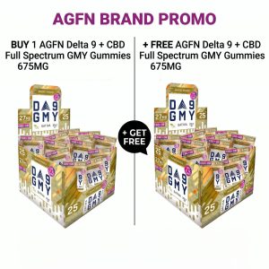 AGFN Delta 9 + CBD Full Spectrum GMY Gummies 675MG - Display of 25 (MSRP $2.99 Each)