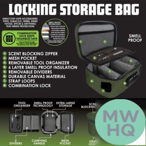 Smokezilla Canvas Locking Storage Bag With Smell Proof Technology - Assorted Colors [23318]