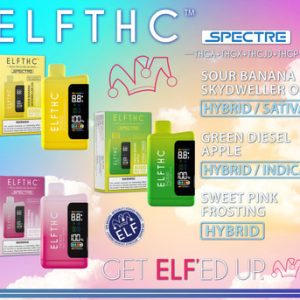 ELFTHC SPECTRE Delta THCA + THCX + THCJD + THCP + Liquid Diamond Infused Rechargeable Disposable With Digital Screen 8G - Display of 5