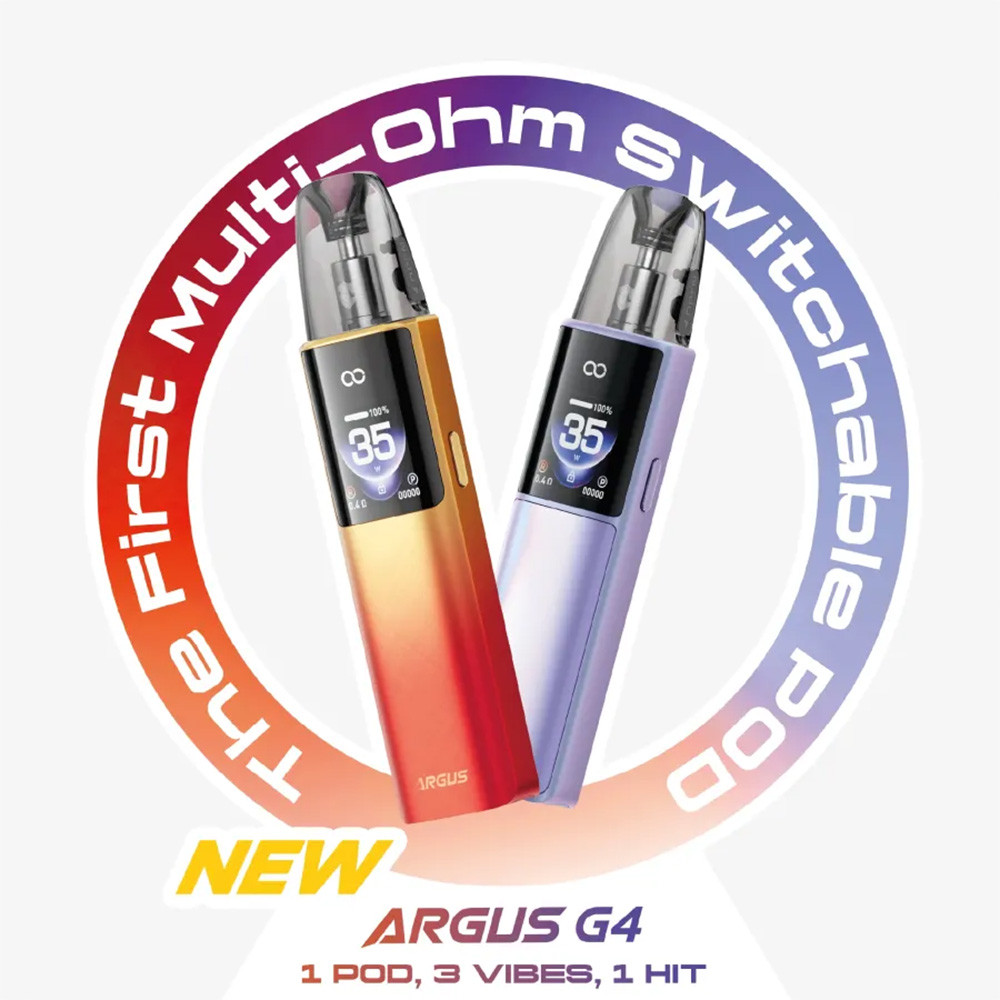 VooPoo Argus G4 1650mAh Pod System Starter Kit With 2 x 3.5ML Refillable Argus Multi-Ohm Cartridge Pod (MSRP $34.99)