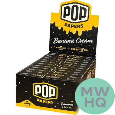 Pop Papers Authentic French Paper Ultra Thin + Pre-Rolled Tips - Display of 24 Packs - Black Display