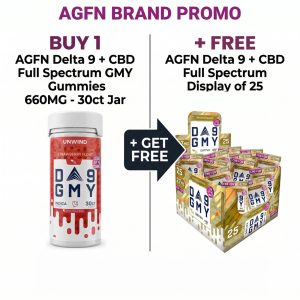AGFN Delta 9 + CBD Full Spectrum GMY Gummies 660MG - 30ct Jar (MSRP $39.99)