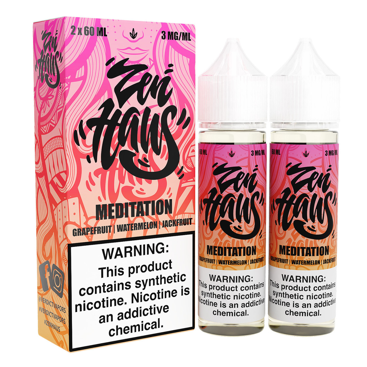 Zen Haus Synthetic Nicotine E-Liquid 120ML (2 x 60ML)