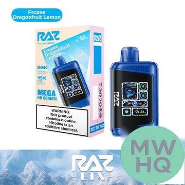 RAZ LTX 25K Puffs 16ML Disposable Device With Adjustable Airflow System & Mega HD Screen - Display of 5