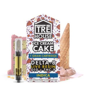 TRE House 1G Live Resin D8 + D10 + THC-P Vape Cartridge - Display of 5