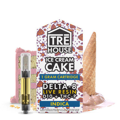 TRE House 1G Live Resin D8 + D10 + THC-P Vape Cartridge - Display of 5